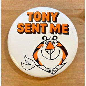 1970's Kelloggs Frosted Flakes Tony the Tiger Metal Pinback Button Pin Badge VTG